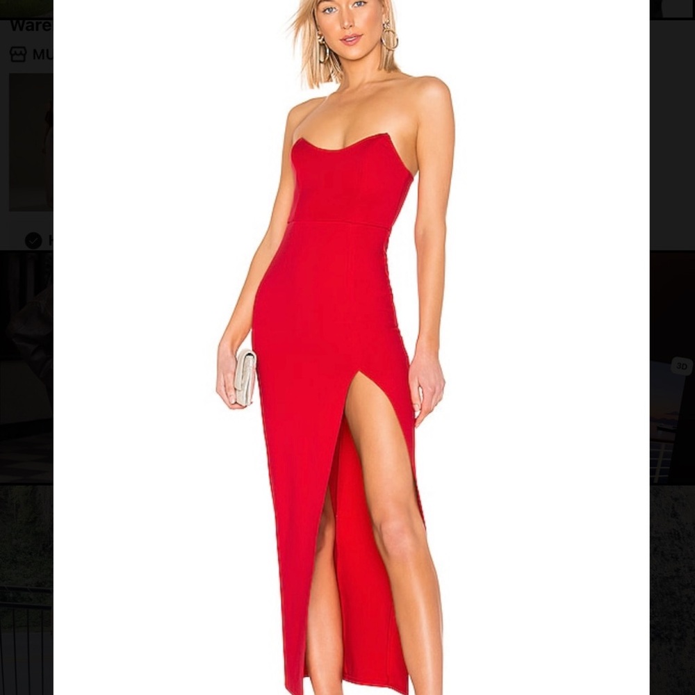 Superdown Ryleigh Strapless Maxi Dress Red - Picture 3 of 6